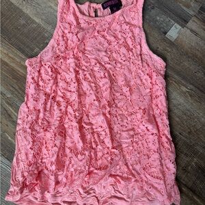 Pink Lace Sleeveless Top